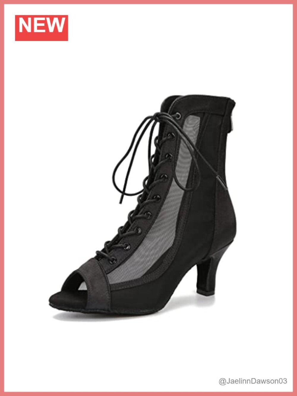 Women's Latin Salsa Dance Boots 2.5" Heels Zipper Suede Sole